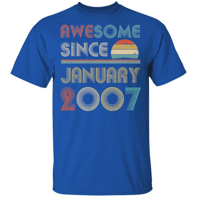 Awesome Since January 2007 Vintage 14th Birthday Gifts-T-Shirt & Hoodie-Classic T-Shirt-Royal