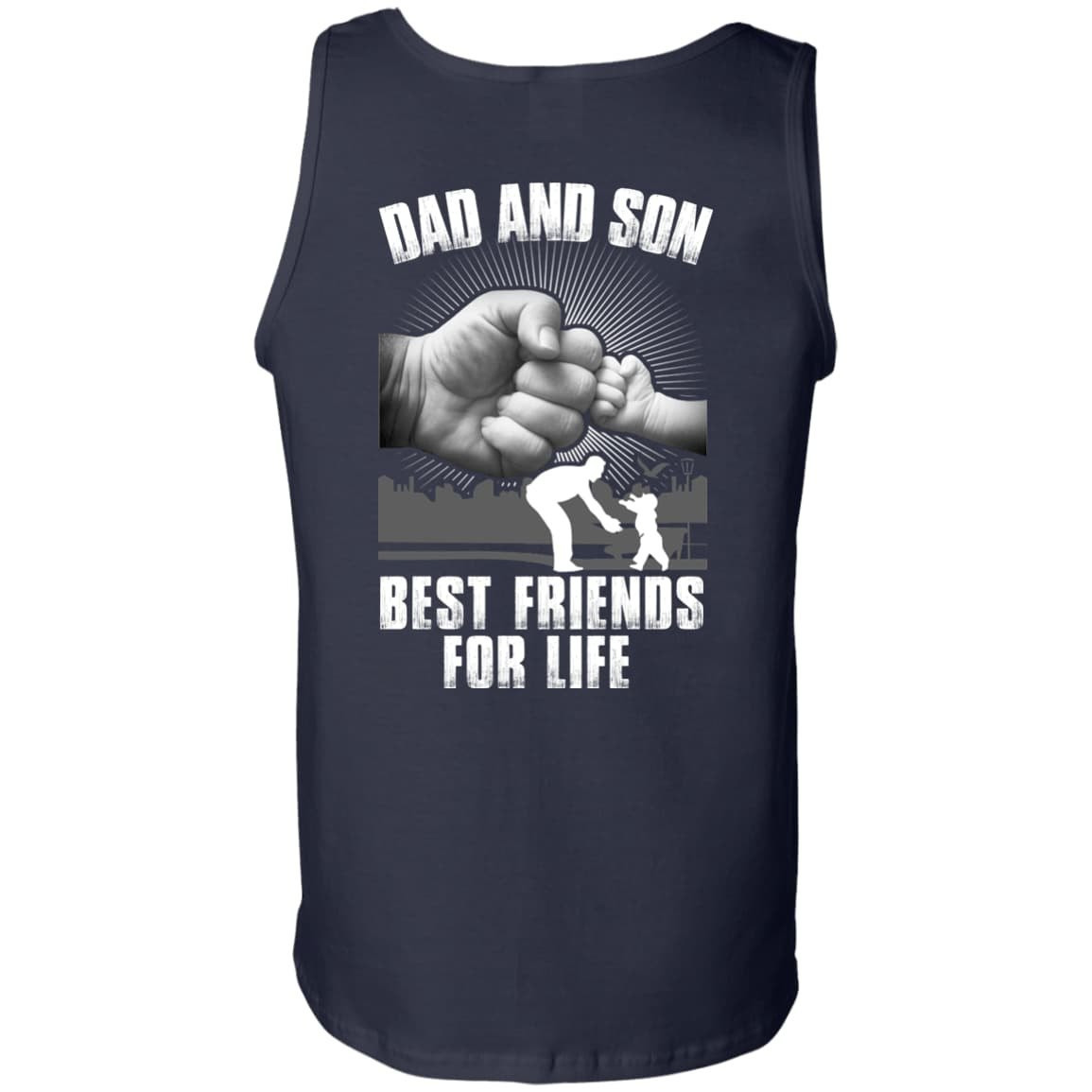 Dad And Son Best Friends For Life-T-Shirt & Hoodie-Unisex Tank-Navy