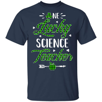 One Lucky Science Teacher St Patricks Day Irish Gift-T-Shirt & Hoodie-Classic T-Shirt-Navy