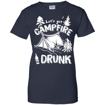 Let's Get Campfire Drunk-T-Shirt & Hoodie-Women's T-Shirt-Navy