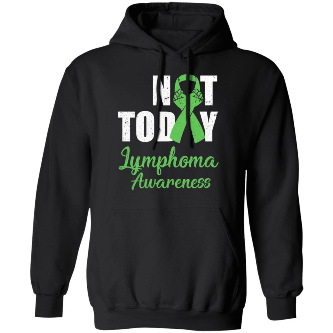Support Lymphoma Awareness Purple Ribbon Not Today-T-Shirt & Hoodie-Pullover Hoodie-Black