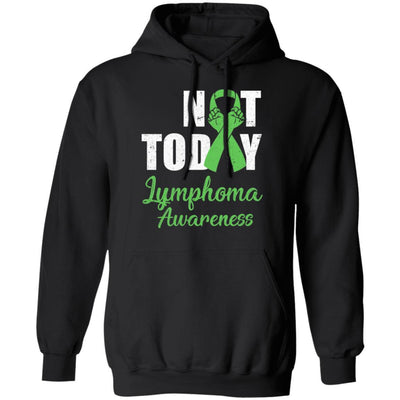 Support Lymphoma Awareness Purple Ribbon Not Today-T-Shirt & Hoodie-Pullover Hoodie-Black