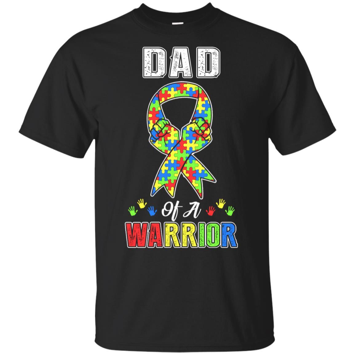 Dad Of A Warrior Support Autism Awareness Gift-T-Shirt & Hoodie-Classic T-Shirt-Black