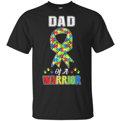 Dad Of A Warrior Support Autism Awareness Gift-T-Shirt & Hoodie-Classic T-Shirt-Black
