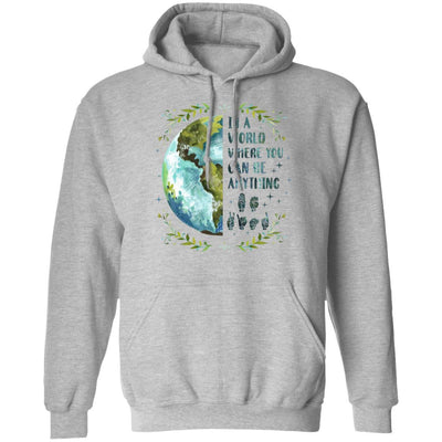In A World Where You Can Be Anything Be Kind Sign Language-T-Shirt & Hoodie-Pullover Hoodie-Sport Grey