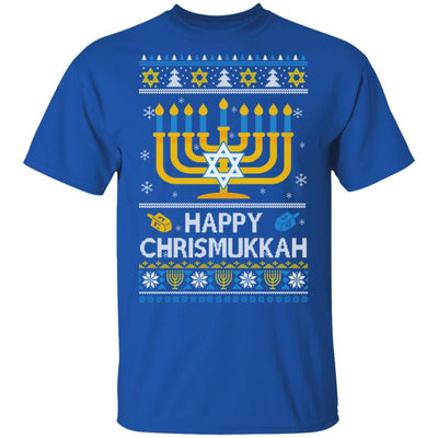Happy Chrismukkah Xmas Hanukkah Ugly Christmas Sweater-T-Shirt & Sweatshirt-Classic T-Shirt-Royal