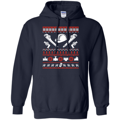 Pipefitter Christmas Sweater-T-Shirt & Hoodie-Pullover Hoodie-Navy