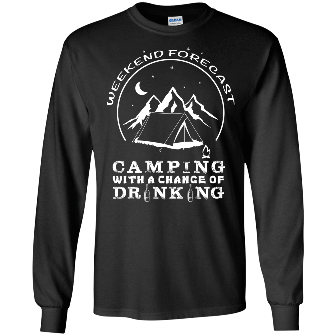 Weekend Forecast Camping-T-Shirt & Hoodie-Long Sleeve T-Shirt-Black