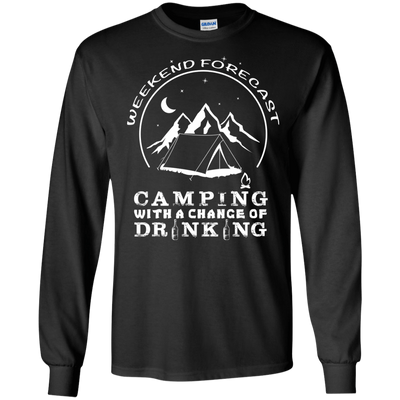 Weekend Forecast Camping-T-Shirt & Hoodie-Long Sleeve T-Shirt-Black
