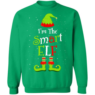 I'm The Smart Elf Family Matching Funny Christmas Group Gift-T-Shirt & Sweatshirt-Crewneck Sweatshirt-Irish Green