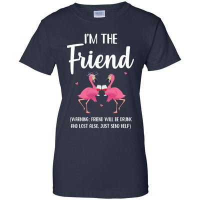 If I Lost Or Drunk Please Return To Friend Flamingo-T-Shirt & Tank Top-Women's T-Shirt-Navy