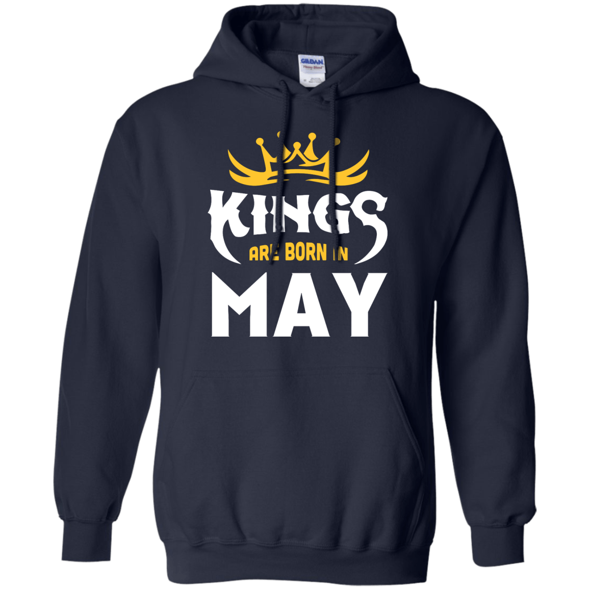 Kings Are Born In May-T-Shirt & Hoodie-Pullover Hoodie-Navy