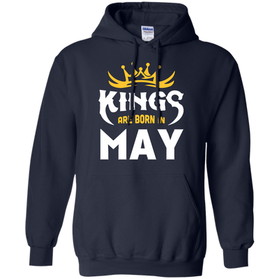 Kings Are Born In May-T-Shirt & Hoodie-Pullover Hoodie-Navy