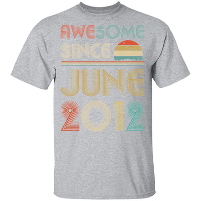 Awesome Since June 2012 Vintage 9th Birthday Gifts Youth-Youth Shirt-Youth T-Shirt-Sport Grey