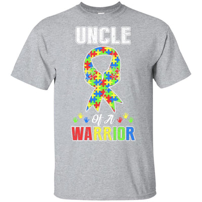 Uncle Of A Warrior Support Autism Awareness Gift-T-Shirt & Hoodie-Classic T-Shirt-Sport Grey