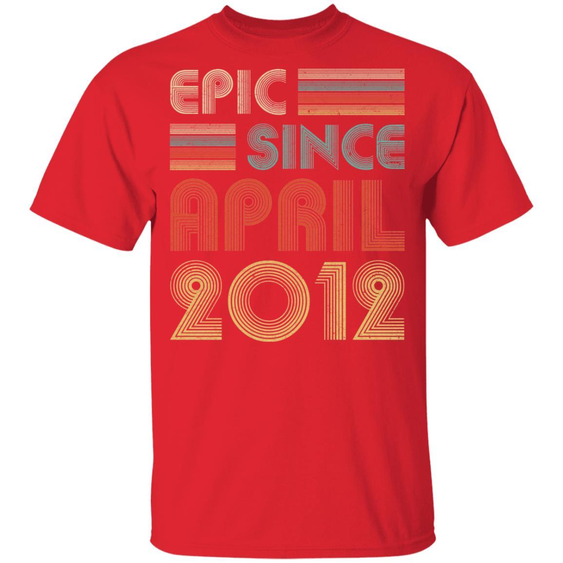 Epic Since April 2012 Vintage 9th Birthday Gifts Youth-Youth Shirt-Youth T-Shirt-Red