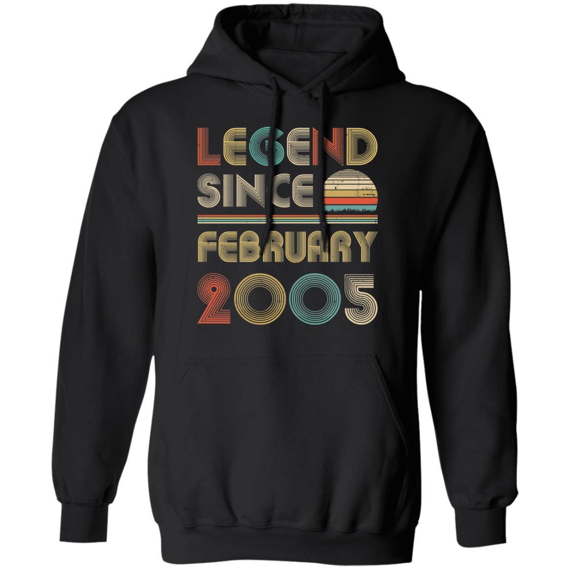 Legend Since February 2005 Vintage 16th Birthday Gifts-T-Shirt & Hoodie-Pullover Hoodie-Black