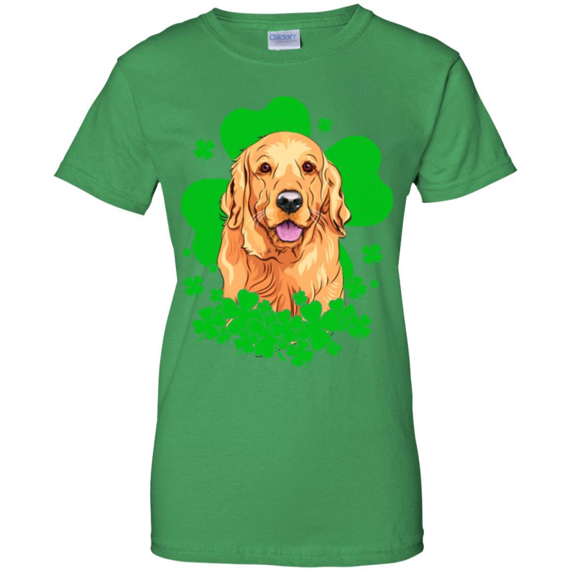 Golden Retriever St. Patrick's Day Clovers-T-Shirt & Hoodie-Women's T-Shirt-Irish Green