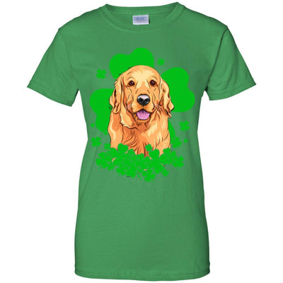 Golden Retriever St. Patrick's Day Clovers-T-Shirt & Hoodie-Women's T-Shirt-Irish Green