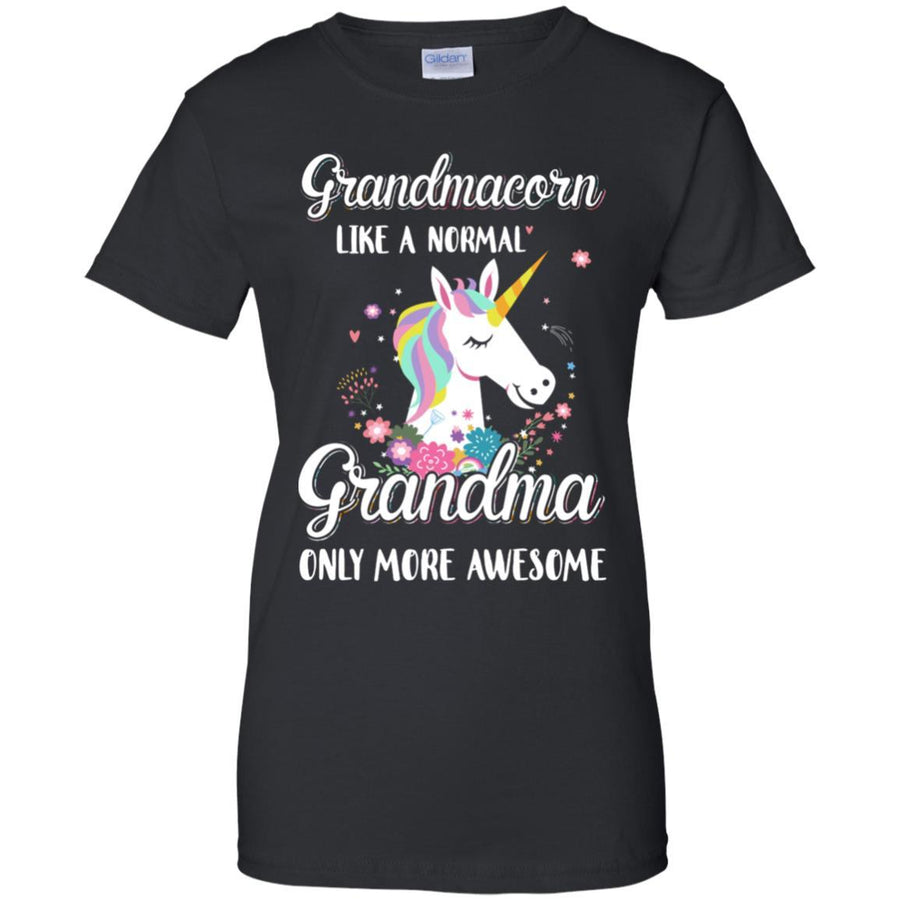 Grandmacorn Like A Normal Grandma Only More Awesome-T-Shirt & Hoodie-Women's T-Shirt-Black