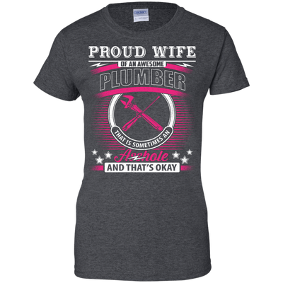 Proud Wife Of An Awesome Plumber-T-Shirt & Hoodie-Women's T-Shirt-Dark Heather