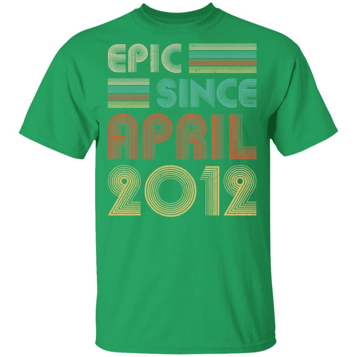Epic Since April 2012 Vintage 9th Birthday Gifts Youth-Youth Shirt-Youth T-Shirt-Irish Green