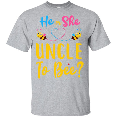 Gender Reveal Pink Or Blue What Will It Bee He Or She Uncle-T-Shirt & Hoodie-Classic T-Shirt-Sport Grey