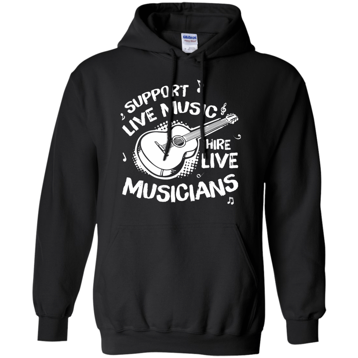Support Live Music Hire Live Musicans-T-Shirt & Hoodie-Pullover Hoodie-Black