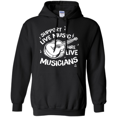 Support Live Music Hire Live Musicans-T-Shirt & Hoodie-Pullover Hoodie-Black