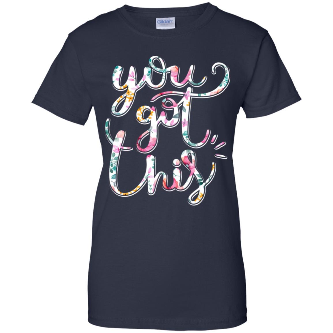 Flower Motivational Teacher State Testing You Got This-T-Shirt & Hoodie-Women's T-Shirt-Navy