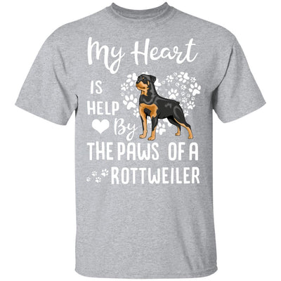 My Heart Is Held By The Paws Of A Rottweiler Lover-T-Shirt & Hoodie-Classic T-Shirt-Sport Grey