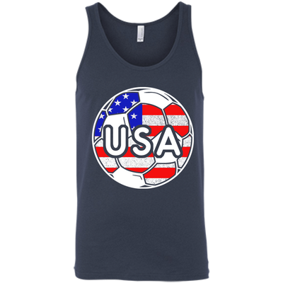 USA Soccer With America Jersey Color National Team-T-Shirt & Hoodie-Unisex Tank-Navy