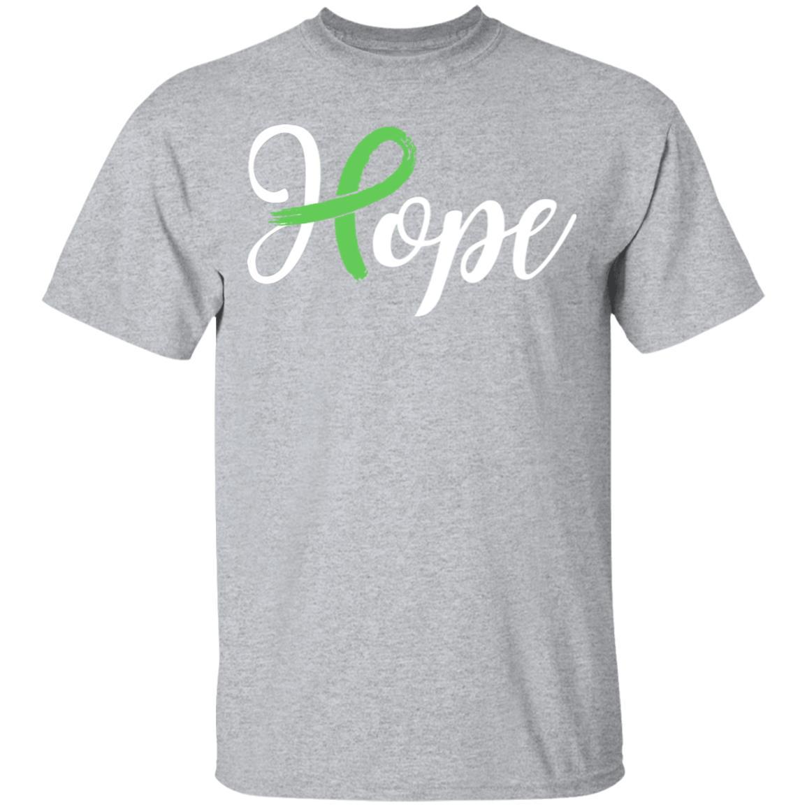 Kidney Disease Liver Cancer Awareness Green Ribbon Hope-T-Shirt & Hoodie-Classic T-Shirt-Sport Grey