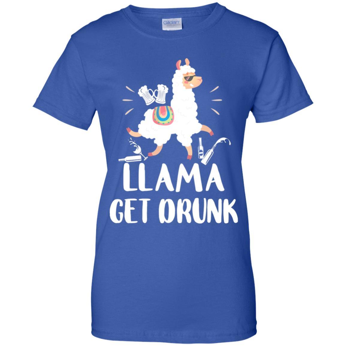Funny Llama Get Drunk Mom Mommy Drinking Party-T-Shirt & Tank Top-Women's T-Shirt-Royal