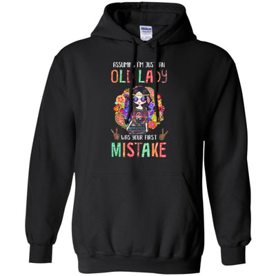 Assuming I'm Just An Old Lady Hippie Gift-T-Shirt & Tank Top-Pullover Hoodie-Black