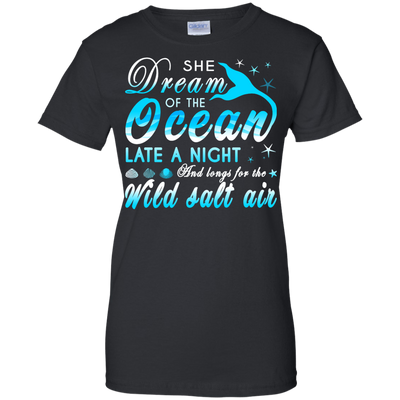 She Dream Of The Ocean Late Night And Longs For The Wild Salt Air-T-Shirt & Hoodie-Women's T-Shirt-Black