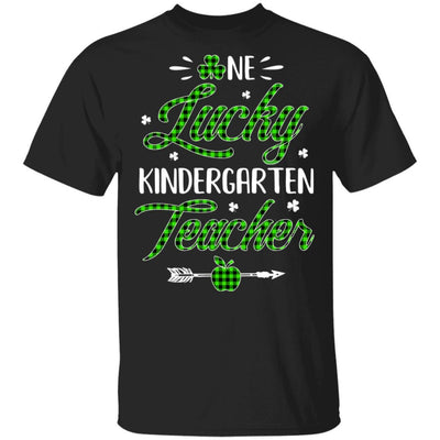 One Lucky Kindergarten Teacher St Patricks Day Irish Gift-T-Shirt & Hoodie-Classic T-Shirt-Black