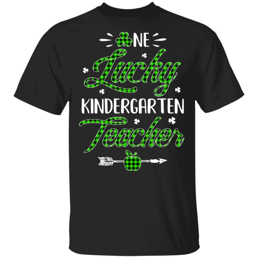 One Lucky Kindergarten Teacher St Patricks Day Irish Gift-T-Shirt & Hoodie-Classic T-Shirt-Black