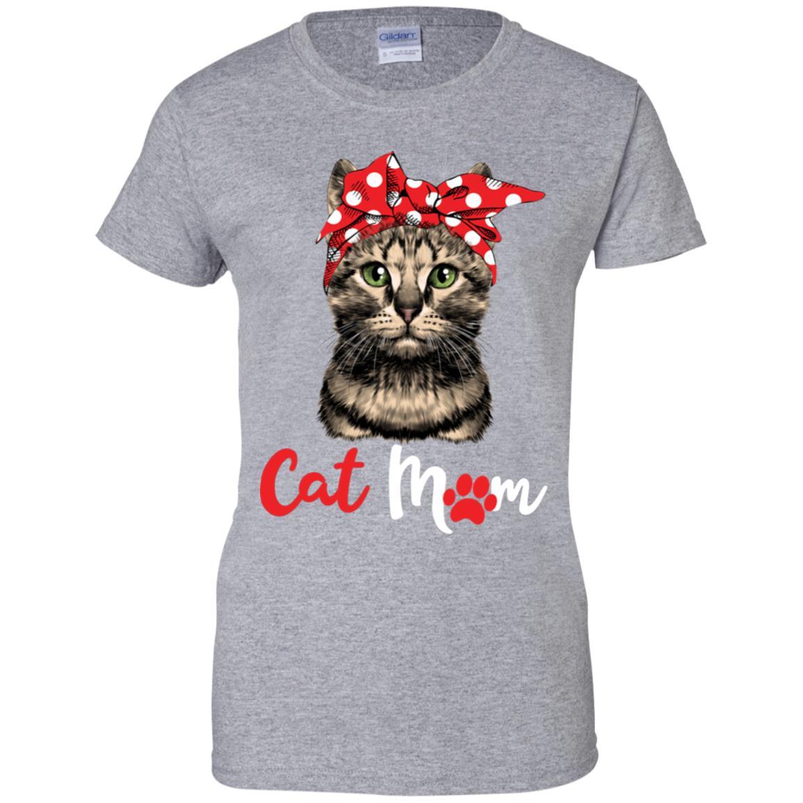 Funny Cat Mom For Cat Lovers Mothers Day Gift-T-Shirt & Tank Top-Women's T-Shirt-Sport Grey