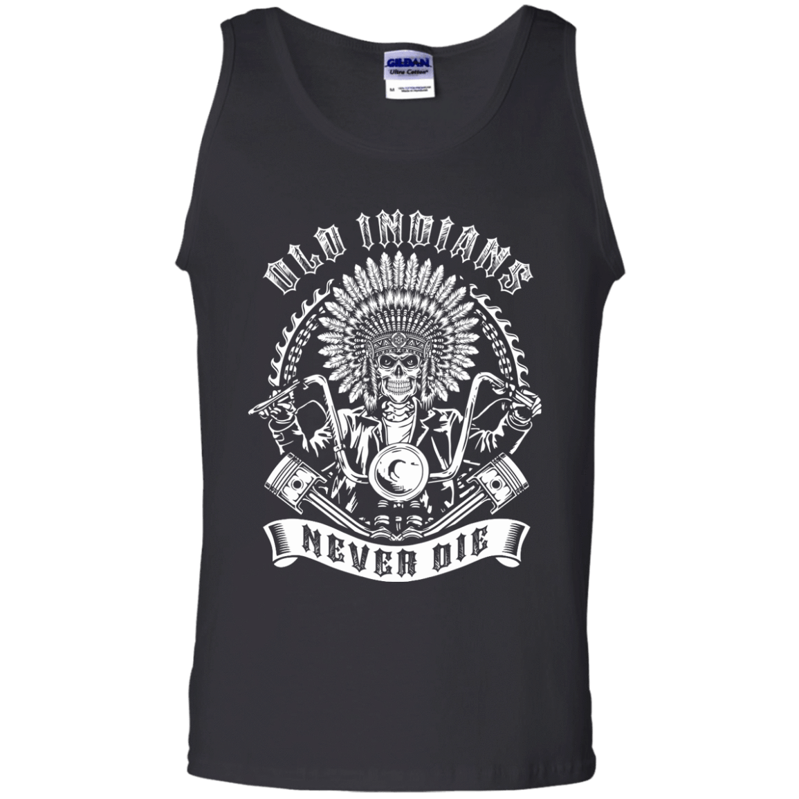 Old Indians Never Die For Biker-T-Shirt & Hoodie-Unisex Tank-Black