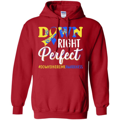 Down Syndrome Awareness Down Right Perfect-T-Shirt & Hoodie-Pullover Hoodie-Red