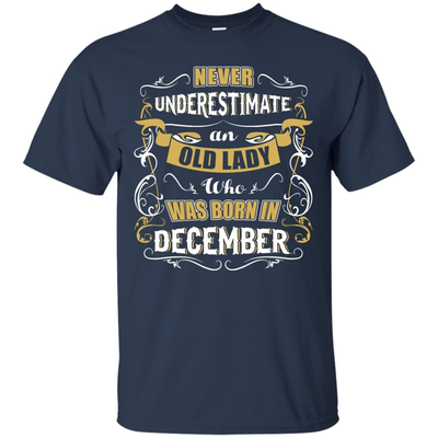 An Old Lady Who Was Born In December-T-Shirt & Hoodie-Classic T-Shirt-Navy