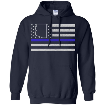 Arizona Thin Blue Line Police State-T-Shirt & Hoodie-Pullover Hoodie-Navy