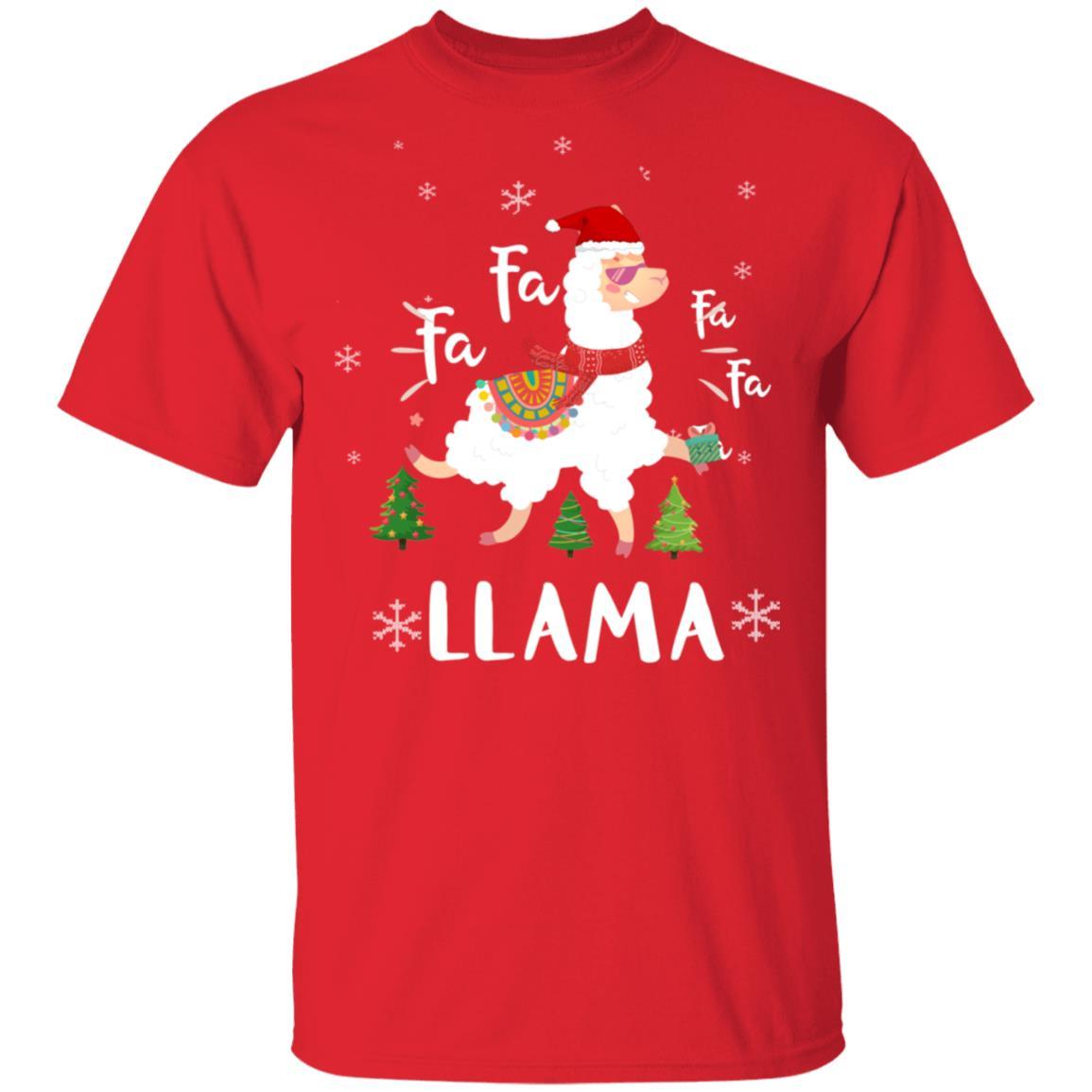Fa La La Llama Santa Christmas Funny Gift Xmas-T-Shirt & Sweatshirt-Classic T-Shirt-Red