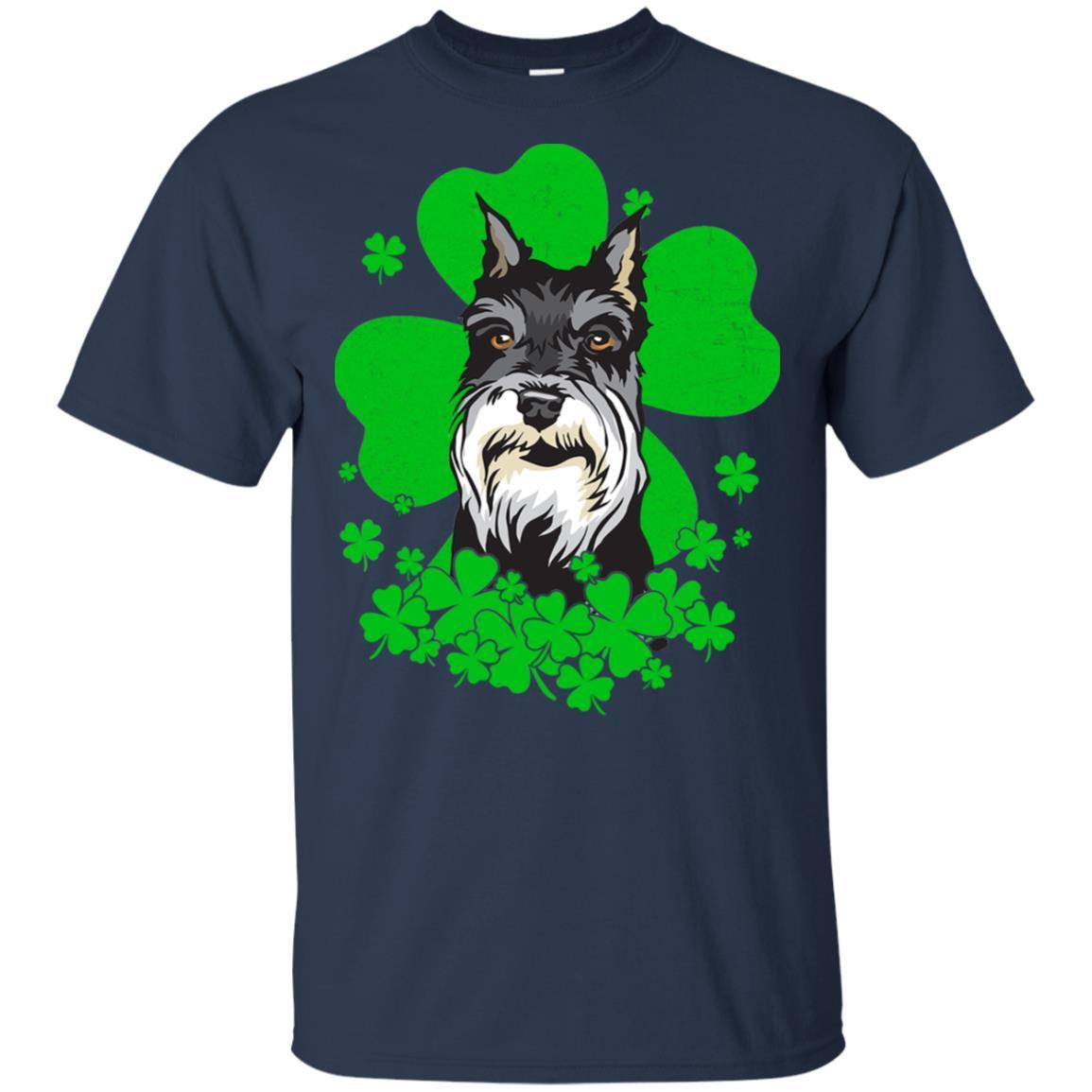 Schnauzer St. Patrick's Day Clovers-T-Shirt & Hoodie-Classic T-Shirt-Navy