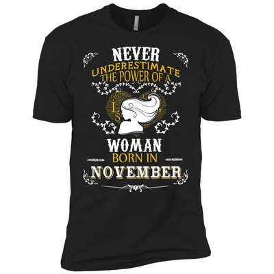 A Woman Born In NOVEMBER-T-Shirt & Hoodie-Premium T-Shirt-Black