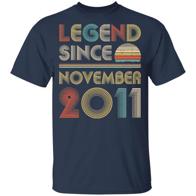 Legend Since November 2011 Vintage 10th Birthday Gifts Youth-Youth Shirt-Youth T-Shirt-Navy