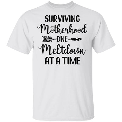 Surviving Motherhood One Meltdown At A Time-T-Shirt & Tank Top-Classic T-Shirt-White