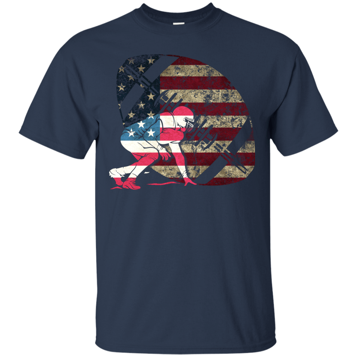 Tackle Football America Flag-T-Shirt & Hoodie-Classic T-Shirt-Navy