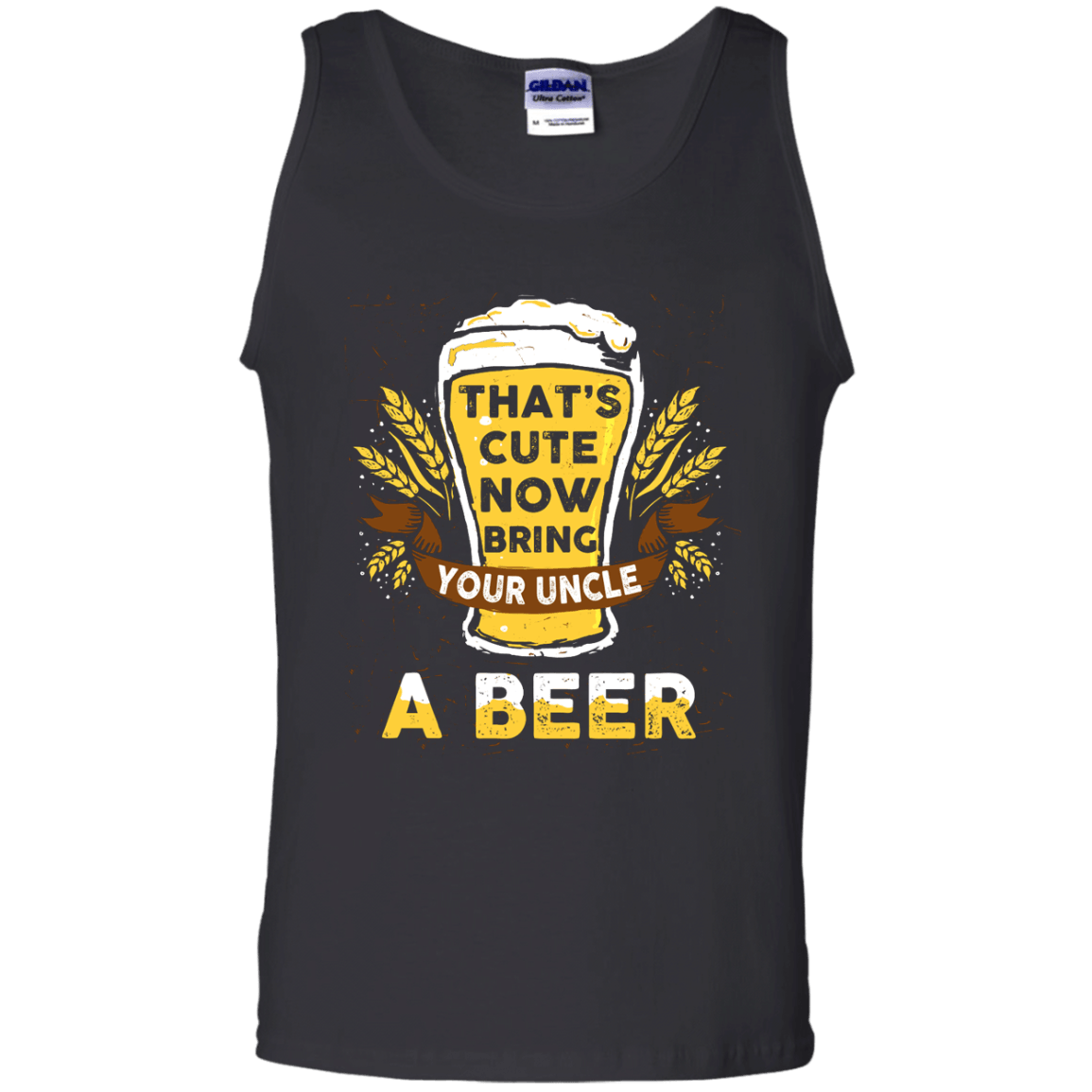 That's Cute Now Bring Your Uncle A Beer-T-Shirt & Hoodie-Unisex Tank-Black
